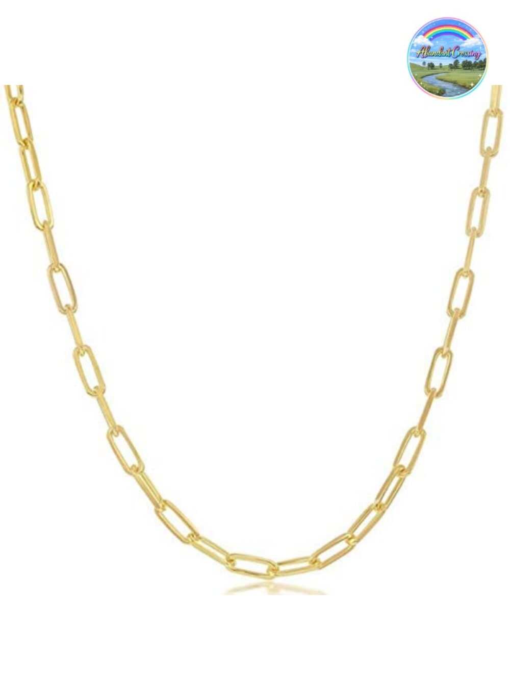 Italian Paperclip Chain Necklace 925 Sterling Silver or 14K Gold Plated 16-30